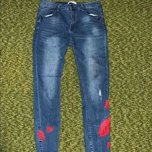 Stitched Leaf Jeans